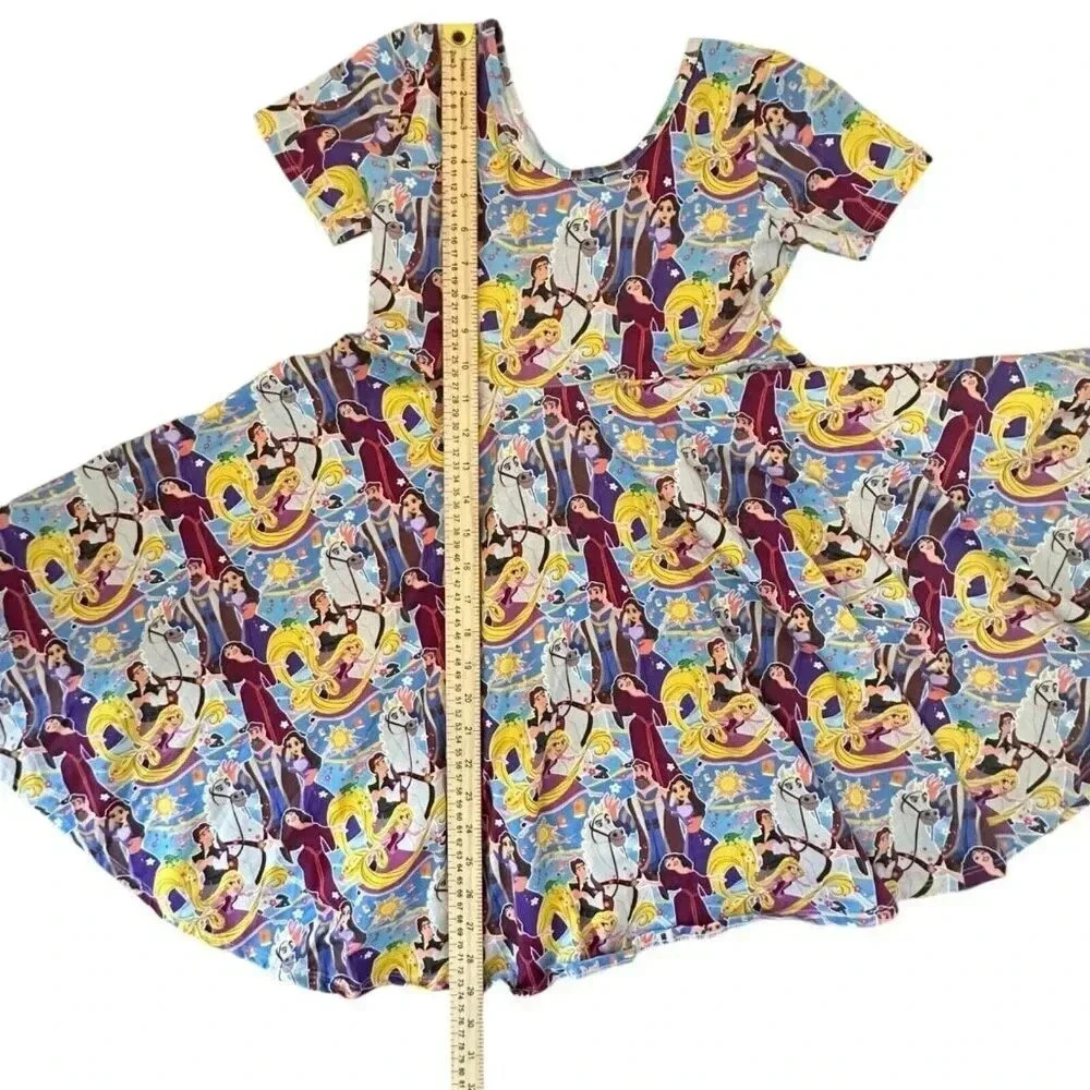 Wild Rich Kids Twirl Dress Girls Size 11/12 Tangled Disney Rupunzel print - Picture 7 of 11